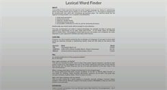 Desktop Screenshot of about.lexicalwordfinder.com