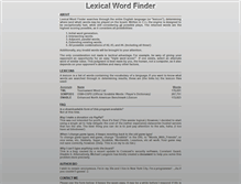 Tablet Screenshot of about.lexicalwordfinder.com